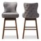 Baxton Studio Gradisca Grey Button-Tufted Upholstered Swivel Barstool, PK2 129-7073 - alternate 5